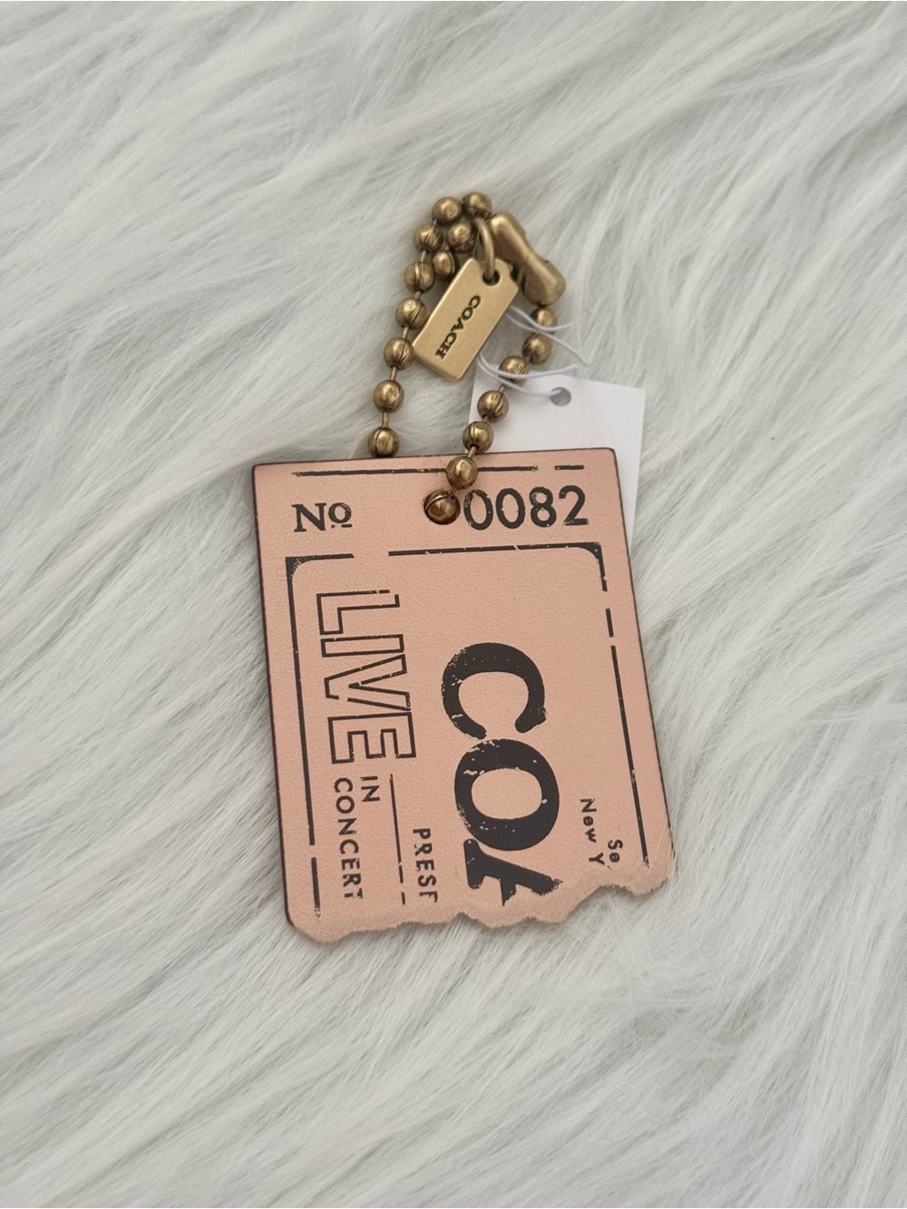Coach Limited Leather Bag Charm Light Pink CHQ90 NWT